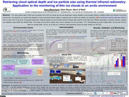 Retrieving cloud optical depth and ice particle size using thermal infrared radiometry: Application to the monitoring of thin ice clouds in an arctic environment.