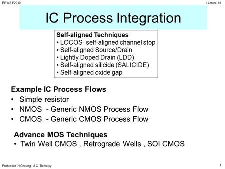 IC Process Integration