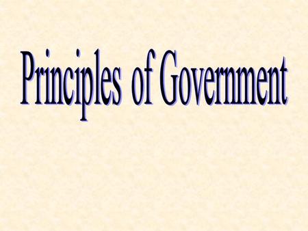 Principles of Government