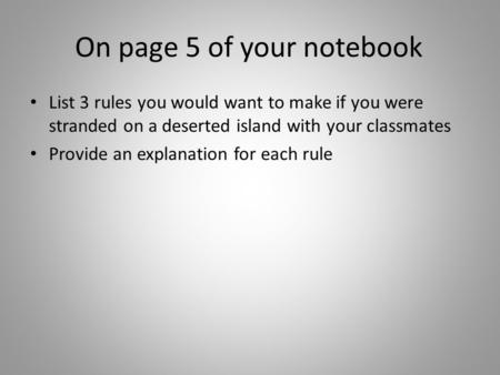 On page 5 of your notebook