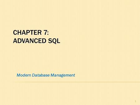 Modern Database Management