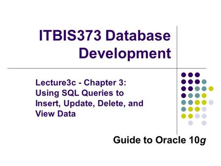 ITBIS373 Database Development