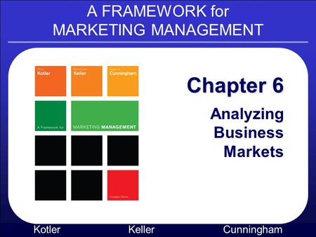 A FRAMEWORK for MARKETING MANAGEMENT