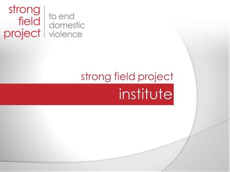 Strong field project. a strengthened DV field, equipped with a critical mass of diverse leaders and organizations that have sufficient capacity and the.