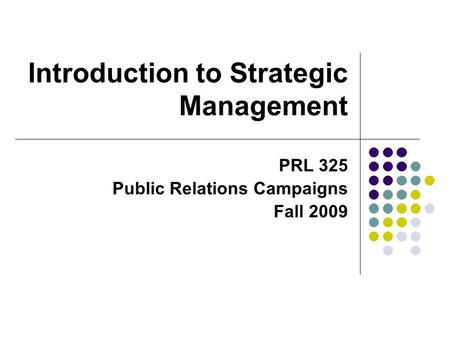 Introduction to Strategic Management