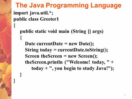 The Java Programming Language