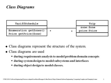 UNB CS3013 Software Engineering II lectures adapted from Bernd Bruegge & Allen Dutoit, Object-Oriented Software Engineering: Conquering Complex and Changing.