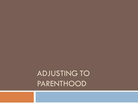 ADJUSTING TO PARENTHOOD. Physical Adjustments  Vaginal discharge called lochia.  This is a normal discharge of blood, tissue, and mucus ( which occurs.