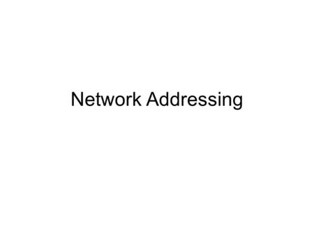 Network Addressing. Internet Protocol Address An IP (Internet Protocol) address is a unique identifier for a node or host connection on an IP network.