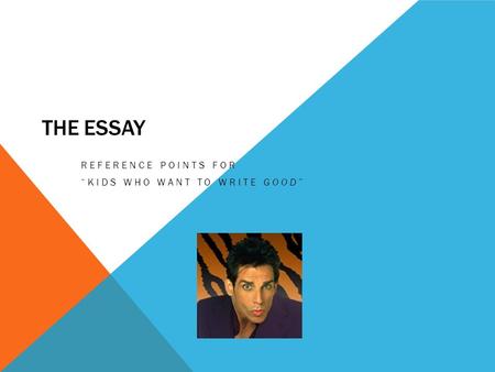 THE ESSAY REFERENCE POINTS FOR “KIDS WHO WANT TO WRITE GOOD”