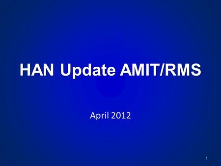 HAN Update AMIT/RMS April 2012 1. HAN Core Support Team HAN Coordinator Jay Foliano Oncor Robert Smith CNP Steve Mulroe AEP Jerry Young TNMP Bobby Roberts.