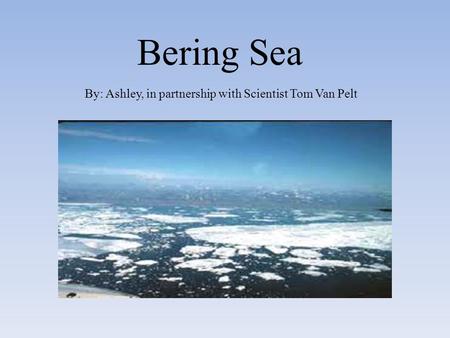 By: Ashley, in partnership with Scientist Tom Van Pelt Bering Sea.