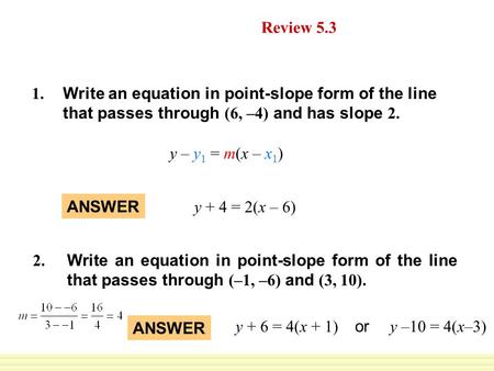 Daily Homework Quiz Review 5.3