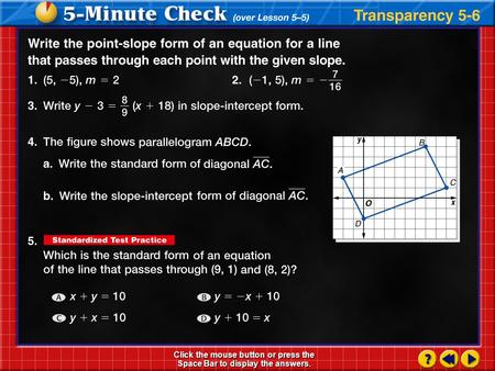 Transparency 6 Click the mouse button or press the Space Bar to display the answers.