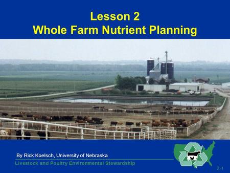 2 -1 Lesson 2 Whole Farm Nutrient Planning By Rick Koelsch, University of Nebraska.