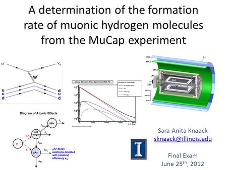 A determination of the formation rate of muonic hydrogen molecules from the MuCap experiment Sara Anita Knaack Final Exam June 25.