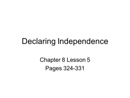 Declaring Independence