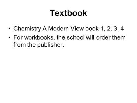 Textbook Chemistry A Modern View book 1, 2, 3, 4