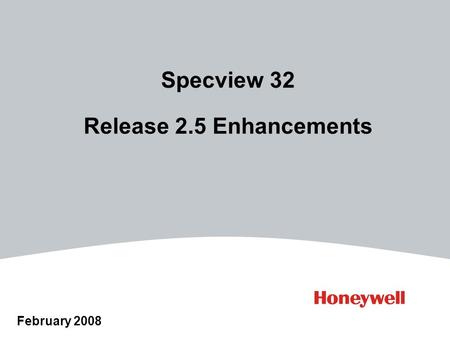 Specview 32 Release 2.5 Enhancements