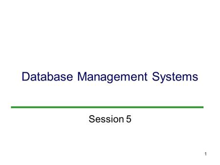 Database Management Systems