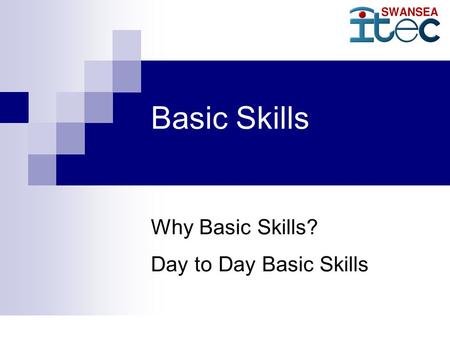 Basic Skills Why Basic Skills? Day to Day Basic Skills.