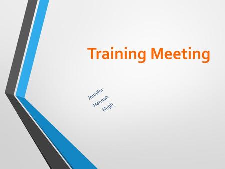 Training Meeting Jennifer Hannah Hugh. Agenda o Ice Breaker! o Observational Meeting o Pick, Plan, and Perform Module o Skit! o Your turn! o RAFFLE.