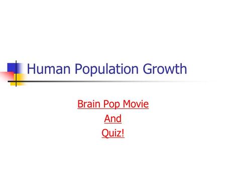 Human Population Growth