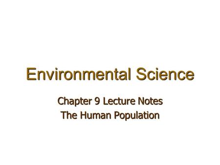 Environmental Science