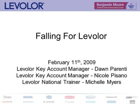 2/2009 Falling For Levolor February 11 th, 2009 Levolor Key Account Manager - Dawn Parenti Levolor Key Account Manager - Nicole Pisano Levolor National.