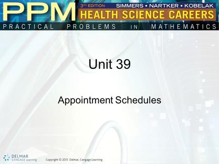 Unit 39 Appointment Schedules. Basic Principles of Scheduling Appointments Scheduling appointments efficiently is important in any health care facility.