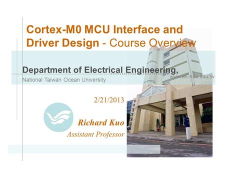 Cortex-M0 MCU Interface and Driver Design - Course Overview