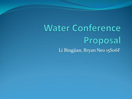 Water Conference Proposal