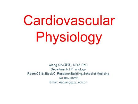 Cardiovascular Physiology