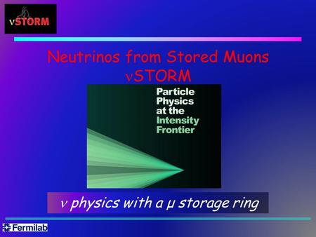 Neutrinos from Stored Muons STORM physics with a μ storage ring.