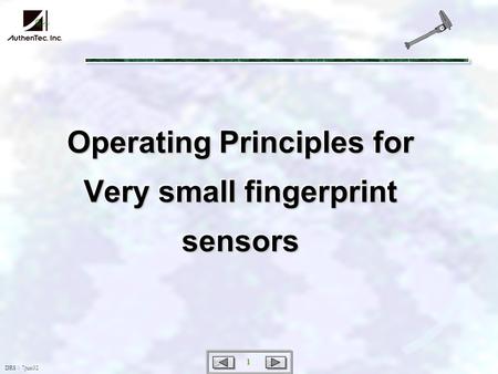 DRS \\ 7jun02 1 Operating Principles for Very small fingerprint sensors.