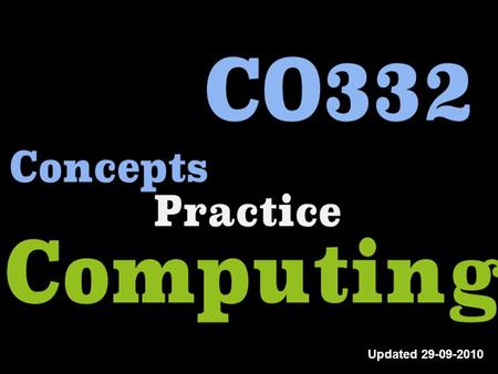 Updated 29-09-2010. 2 Today's talk should help you to understand better  what your responsibilities for this module  how you will be taught  how you.