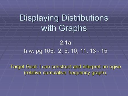 Displaying Distributions with Graphs