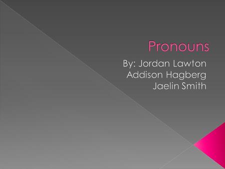 - A pronoun is a word that takes the place of a noun. - Examples: He, she, it, you, their, them, themselves, they, this, those, me, everybody, we, I,