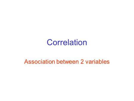 Association between 2 variables