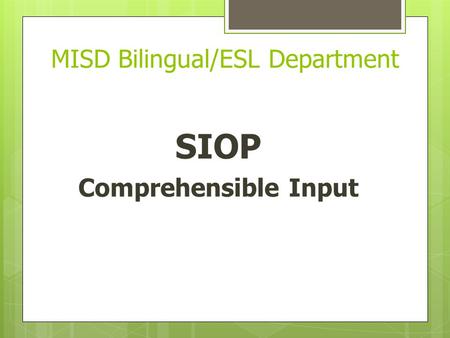 MISD Bilingual/ESL Department