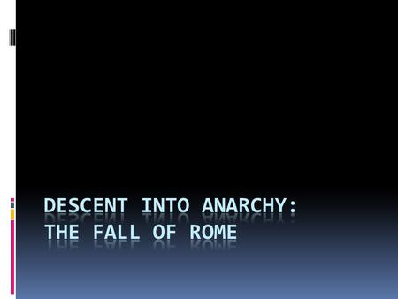 Year of the Four Emperors  Nero commits suicide in 68  AD 69 3 emperors take power…all three assassinated …one after the other  The fourth emperor,