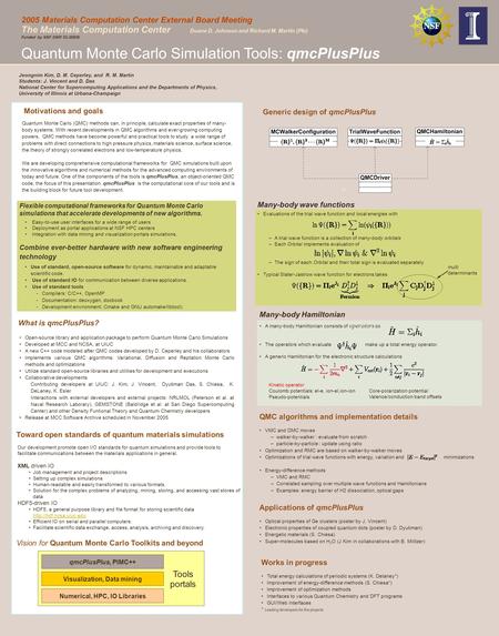 2005 Materials Computation Center External Board Meeting The Materials Computation Center Duane D. Johnson and Richard M. Martin (PIs) Funded by NSF DMR.