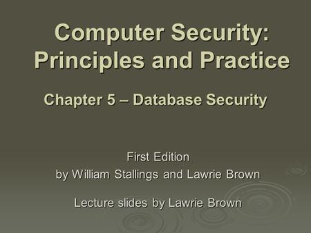 Computer Security: Principles and Practice