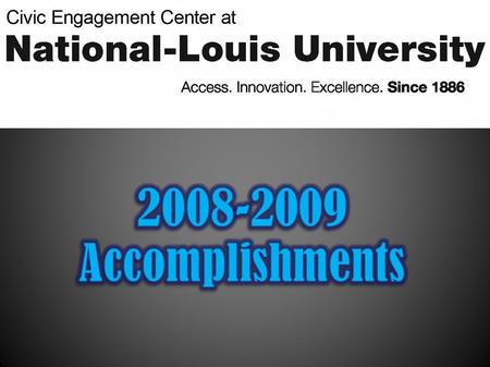 Developed in Spring 2009 Features information and resources about academic service-learning, civic involvement, services trips and volunteer opportunities.