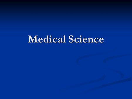 Medical Science. Warm up Questions If your heart gave out, could they replace it with another? If your heart gave out, could they replace it with another?