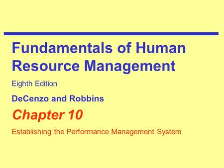 Fundamentals of Human Resource Management