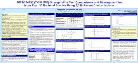 ABSTRACT Background: BMS-284756 (BMS) is a novel des-F(6)-quinolone with activity against many Enterobacteriaceae, non-fermentative Gram-negative bacilli,