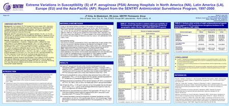 JT Kirby, DJ Biedenbach, RN Jones, SENTRY Participants Group Univ of Iowa, Iowa City, IA; The JONES Group/JMI Laboratories, North Liberty, IA Poster #