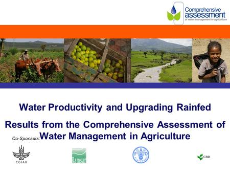 Water Productivity and Upgrading Rainfed Results from the Comprehensive Assessment of Water Management in Agriculture Co-Sponsors: