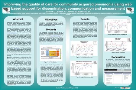 Abstract Objectives: Our objective is to improve management of CAP by defining and implementing a bundle of essential elements of care that must be delivered.